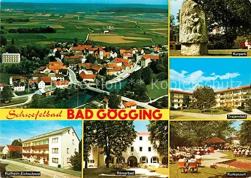AK / Ansichtskarte Bad Goegging Fliegeraufnahme Kurpark Trajansbad Kurkonzert Roemerbad Kurheim Kat. Neustadt a.d.Donau