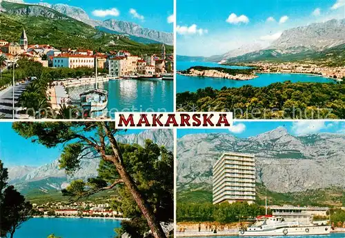 AK / Ansichtskarte Makarska Dalmatien Hafen Panorama Kueste Hotel Yacht Kat. Kroatien