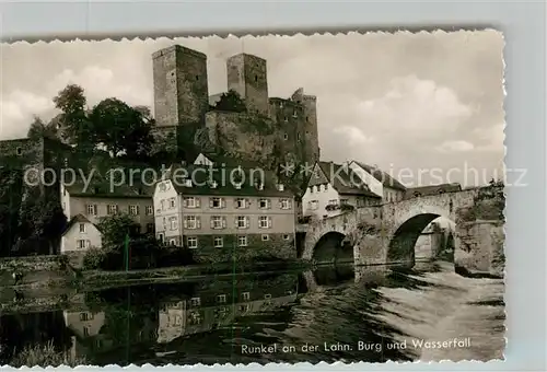 AK / Ansichtskarte Runkel Lahn Burg Wasserfall Kat. Runkel