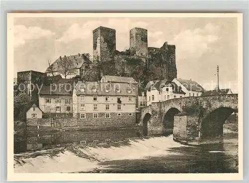 AK / Ansichtskarte Runkel Lahn Burg Wasserfall Bruecke Kat. Runkel