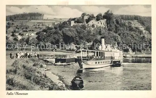 AK / Ansichtskarte Polle Oberweser Faehrschiff