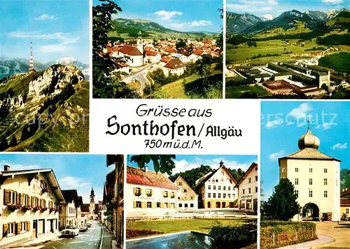 AK / Ansichtskarte Sonthofen Oberallgaeu Stadttor Panorama Stadtansichten Kat. Sonthofen