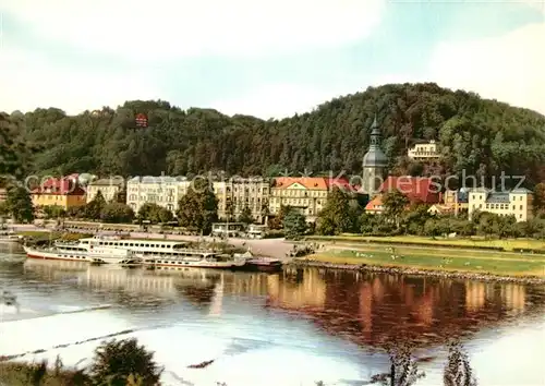 Bad Schandau Kirche Schloss Panorama Kat. Bad Schandau