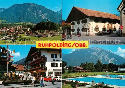 AK / Ansichtskarte Ruhpolding Schwimmbad Panorama Ortsansicht Kat. Ruhpolding