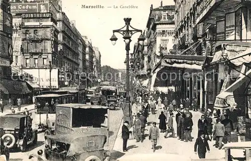 AK / Ansichtskarte Marseille Bouches du Rhone Canebiere