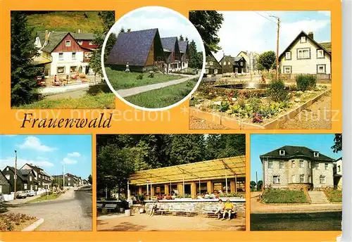 AK / Ansichtskarte Frauenwald Thueringen Waldpension Fraubachmuehle Rennsteg Wanderhuetten Platz des Friedens Nordstrasse Cafe Lenkgrund FDGB Erholungsheim Kat. Frauenwald