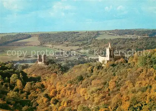 AK / Ansichtskarte Bad Koesen Rudelsburg und Burg Saaleck Herbststimmung Fliegeraufnahme Kat. Bad Koesen