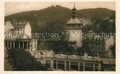 AK / Ansichtskarte Karlsbad Eger Schlossbrunn mit Stadtturm