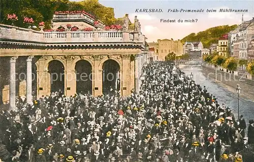 AK / Ansichtskarte Karlsbad Eger Promenade beim Muehlbrunnen