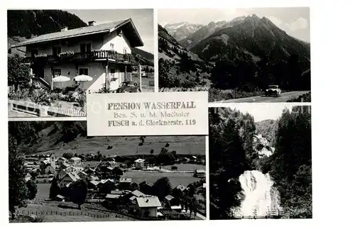 AK / Ansichtskarte Fusch Grossglocknerstrasse Pension Wasserfall Teilansichten Kat. Fusch an der Grossglocknerstrasse