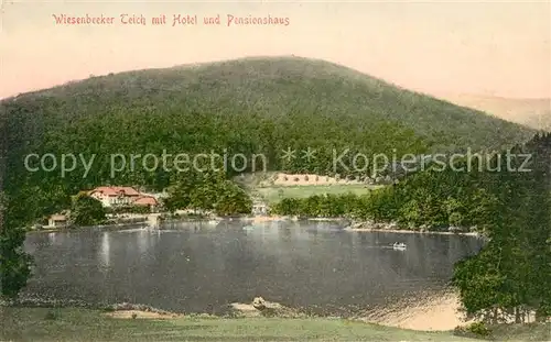 AK / Ansichtskarte Bad Lauterberg Wiesenbecker Teich mit Hotel und Pensionshaus Kat. Bad Lauterberg im Harz