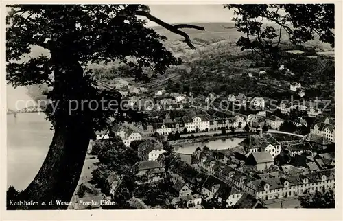 AK / Ansichtskarte Carlshafen Panorama von der Franke Eiche Kat. Bad Karlshafen