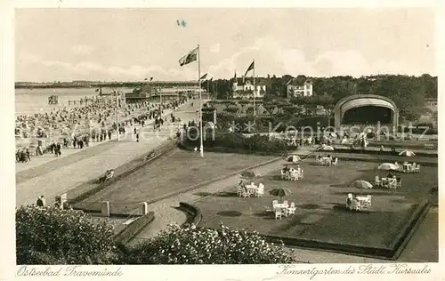 AK / Ansichtskarte Travemuende Ostseebad Konzertgarten des Staedt Kursaales Kat. Luebeck