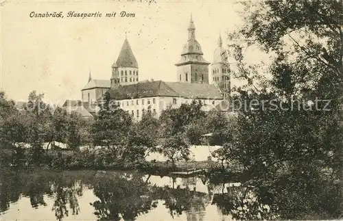 AK / Ansichtskarte Osnabrueck Hasepartie mit Dom Kat. Osnabrueck