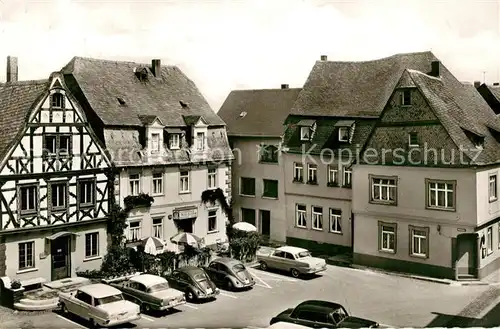 AK / Ansichtskarte Kirchberg Hunsrueck Marktplatz mit Apotheke Gasthaus Fuchs Kat. Kirchberg (Hunsrueck)