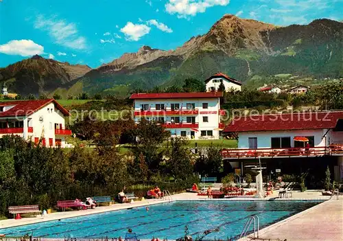 AK / Ansichtskarte Dorf Tirol Pension Olympia Freibad Kat. Tirolo