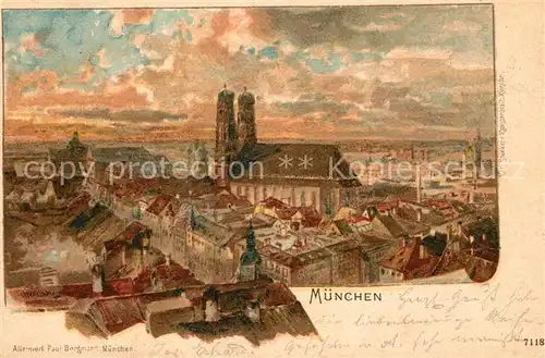 AK / Ansichtskarte Muenchen Frauenkirche Kuenstlerkarte Kat. Muenchen