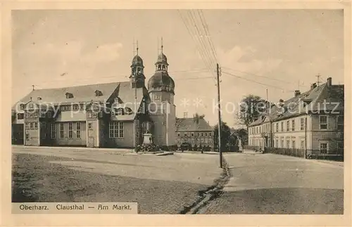 AK / Ansichtskarte Clausthal Zellerfeld Markt Denkmal Kat. Clausthal Zellerfeld