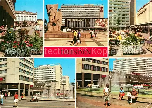 AK / Ansichtskarte Dresden Verkehrsmuseum Lenindenkmal Prager Strasse mit Restaurant  Kat. Dresden Elbe