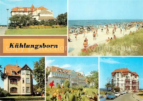 AK / Ansichtskarte Kuehlungsborn Ostseebad FDGB Erholungsheim Jochen Weigert Strand Haus Georgine FDGB Erholungsheim Georgi Dimitroff Schloss am Meer Kat. Kuehlungsborn