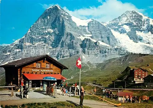 AK / Ansichtskarte Kleine Scheidegg Interlaken mit Eiger und Moench Kat. Kleine Scheidegg