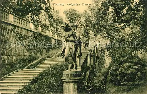 AK / Ansichtskarte Wuerzburg Hofgarten Treppe  Kat. Wuerzburg