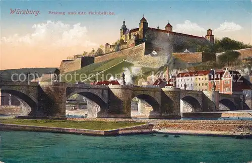 AK / Ansichtskarte Wuerzburg Festung Alte Mainbruecke Main Kat. Wuerzburg