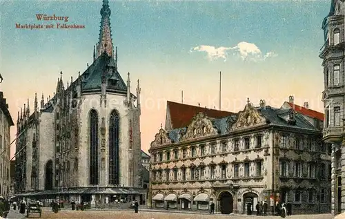 AK / Ansichtskarte Wuerzburg Marktplatz Falkenhaus Kat. Wuerzburg