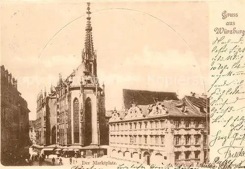 AK / Ansichtskarte Wuerzburg Marienkapelle Falkenhaus Marktplatz Kat. Wuerzburg