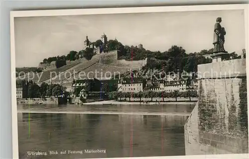 AK / Ansichtskarte Wuerzburg Alte Mainbruecke Festung Marienberg Kat. Wuerzburg