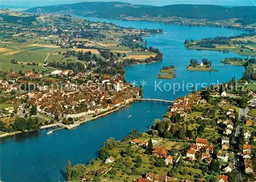 AK / Ansichtskarte Stein Rhein Fliegeraufnahme mit Untersee Kat. Stein Rhein