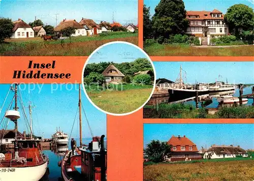 AK / Ansichtskarte Insel Hiddensee Vitte Fischerhaeuser Hafen HOG Norderende Kloster Fischerhaeuser Hafen HOG Dornbusch  Kat. Insel Hiddensee