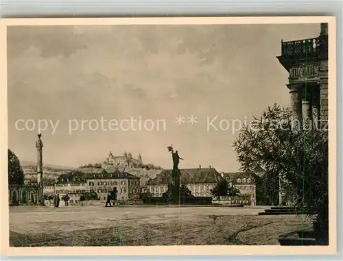 AK / Ansichtskarte Wuerzburg Frankoniabrunnen Residenzplatz Festung Kat. Wuerzburg