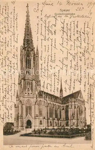 AK / Ansichtskarte Speyer Rhein Gedaechtniskirche Kat. Speyer