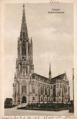 AK / Ansichtskarte Speyer Rhein Gedaechtniskirche Kat. Speyer