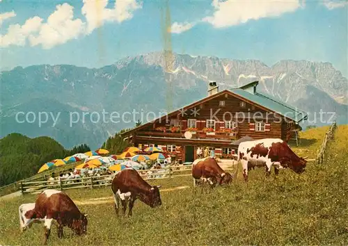 Rossfeldhuette mit Untersberg Kat. Berchtesgaden