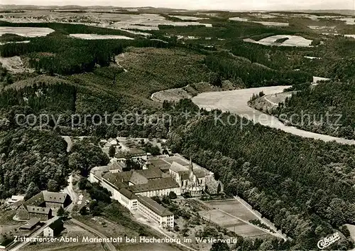 AK / Ansichtskarte Hachenburg Westerwald Fliegeraufnahme Zisterzienser Abtei Marienstatt  Kat. Hachenburg