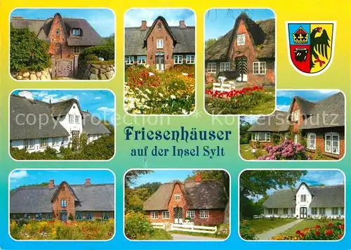 Insel Sylt Friesenhaeuser Reetdachhaus Wappen Kat. Westerland