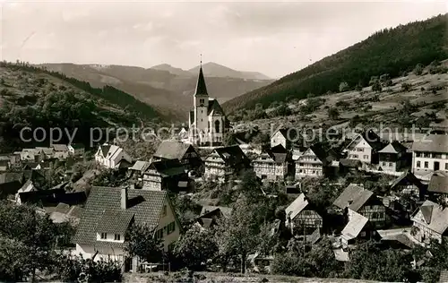 Reichental Panorama Kirche Gasthaus Andreas Auerhahn Kat. Gernsbach