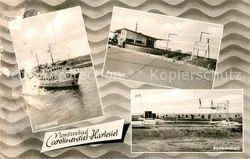 Carolinensiel Harlesiel Ostfriesland Oldenburg Bahnhof Badeanstalt Kat. Wittmund