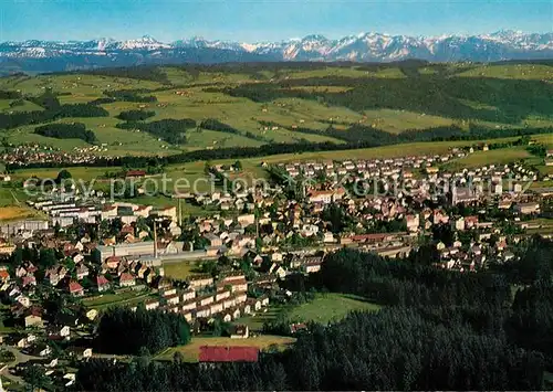 AK / Ansichtskarte Lindenberg Allgaeu Fliegeraufnahme mit Bregenerwald Bergen Kat. Lindenberg i.Allgaeu