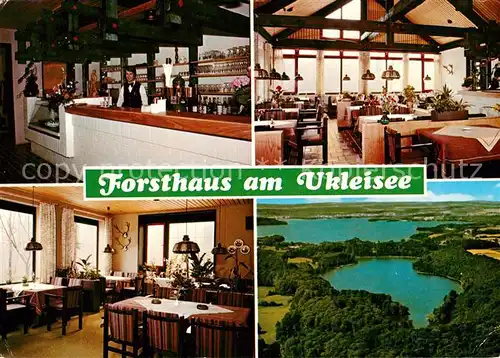 AK / Ansichtskarte Sielbeck Holsteinische Schweiz Forsthaus am Ukleisee Bar Gastraeume Fliegeraufnahme Kat. Eutin