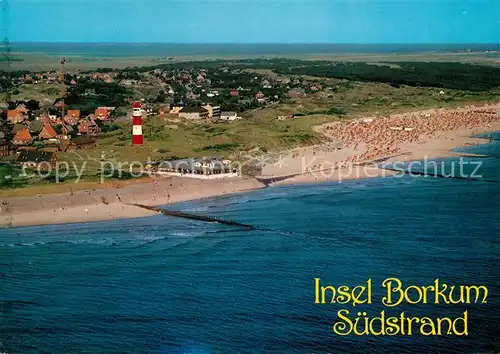 AK / Ansichtskarte Borkum Nordseebad Suedstrand Fliegeraufnahme Kat. Borkum