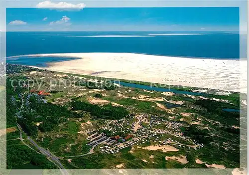 AK / Ansichtskarte Amrum Fliegeraufnahme Strand Campingplatz Kat. Nebel