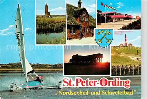 AK / Ansichtskarte Peter Ording St Leuchtturm Friesenhaus Kat. Sankt Peter Ording