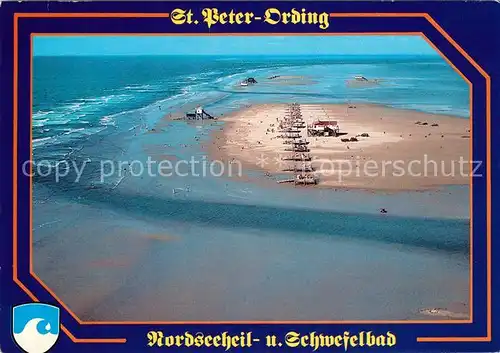 AK / Ansichtskarte Peter Ording St Fliegeraufnahme Sandbank Arche Noah Kat. Sankt Peter Ording