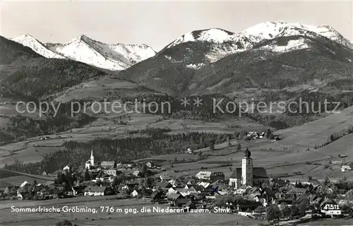 AK / Ansichtskarte Groebming Steiermark Fliegeraufnahme Niederen Tauern Kat. Groebming