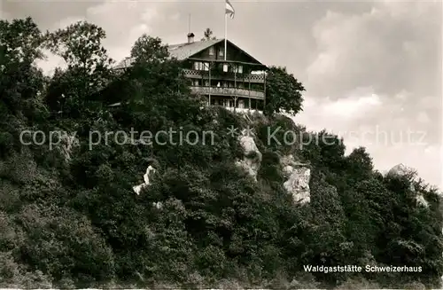 AK / Ansichtskarte Bingen Rhein Waldgaststaette Schweizerhaus Kat. Bingen am Rhein