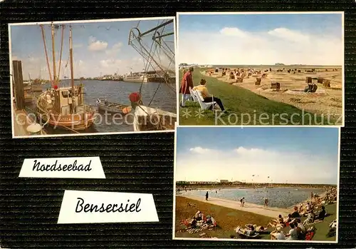 AK / Ansichtskarte Bensersiel Nordseebad Hafen Strand