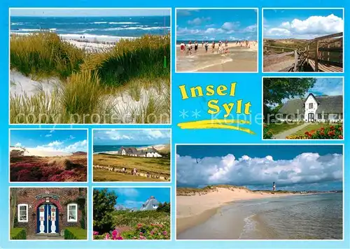 AK / Ansichtskarte Insel Sylt Duenen Strand Leuchtturm Heidekraut Kat. Westerland